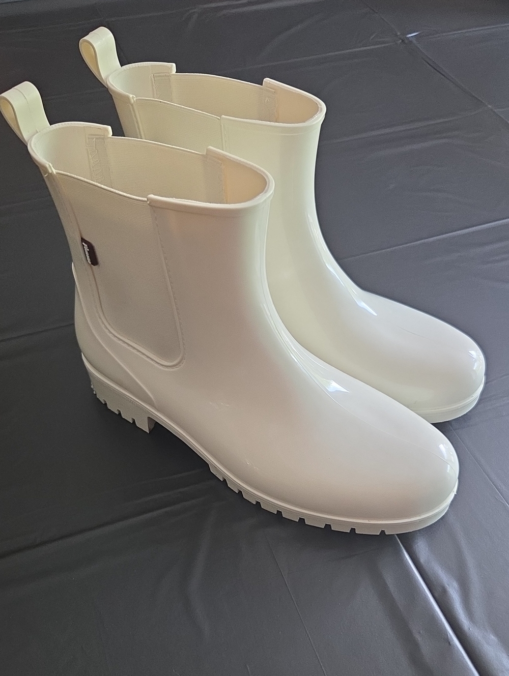White Women's Chelsea Rain Boots - Lightweight Waterproof